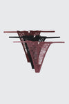 Lot de 3 culottes string en dentelle