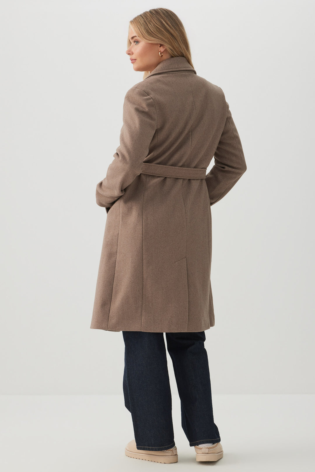 Felt Wrap Belted Coat