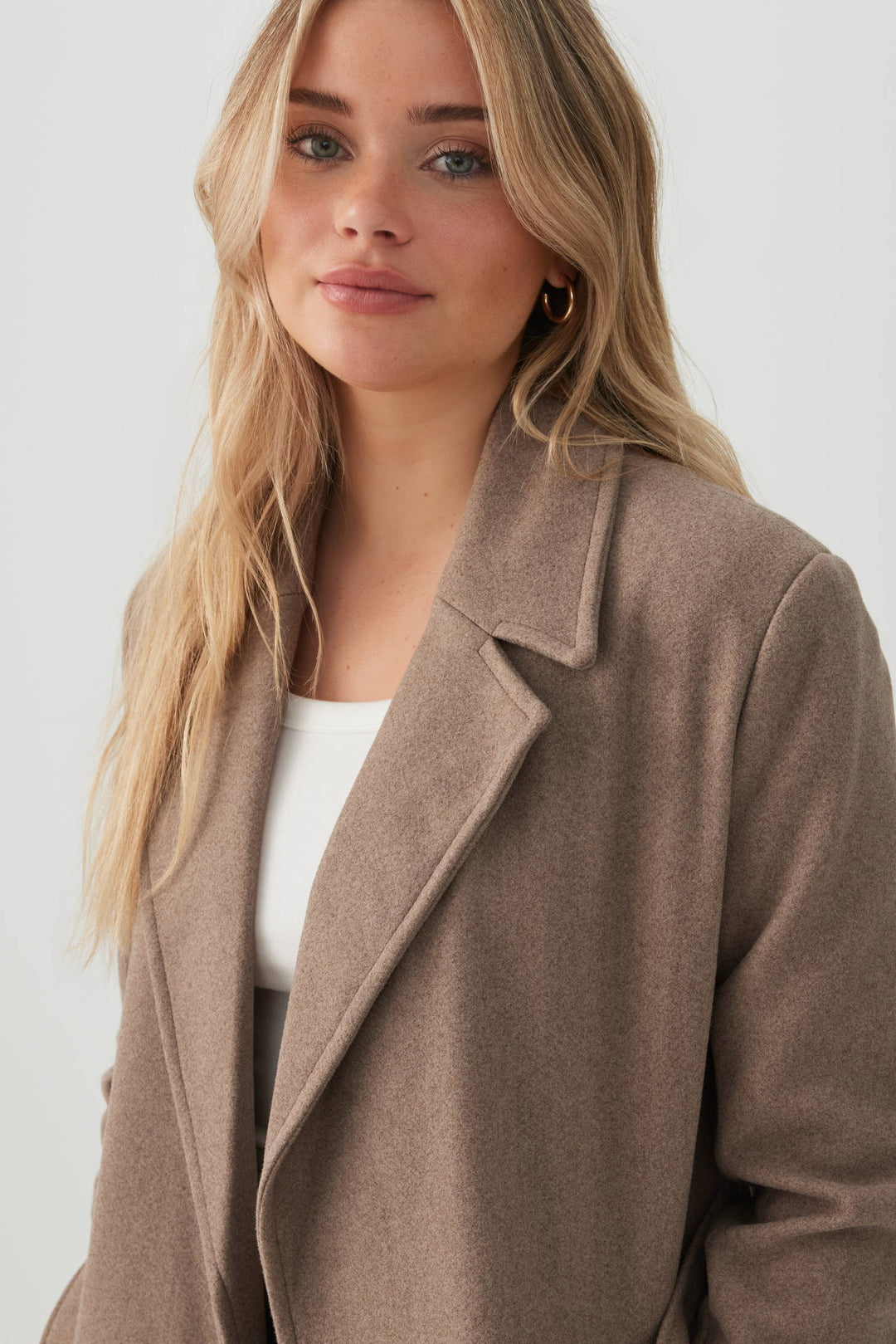 Felt Wrap Belted Coat