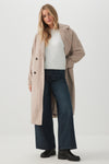 Oversized Herringbone Double Breasted Coat