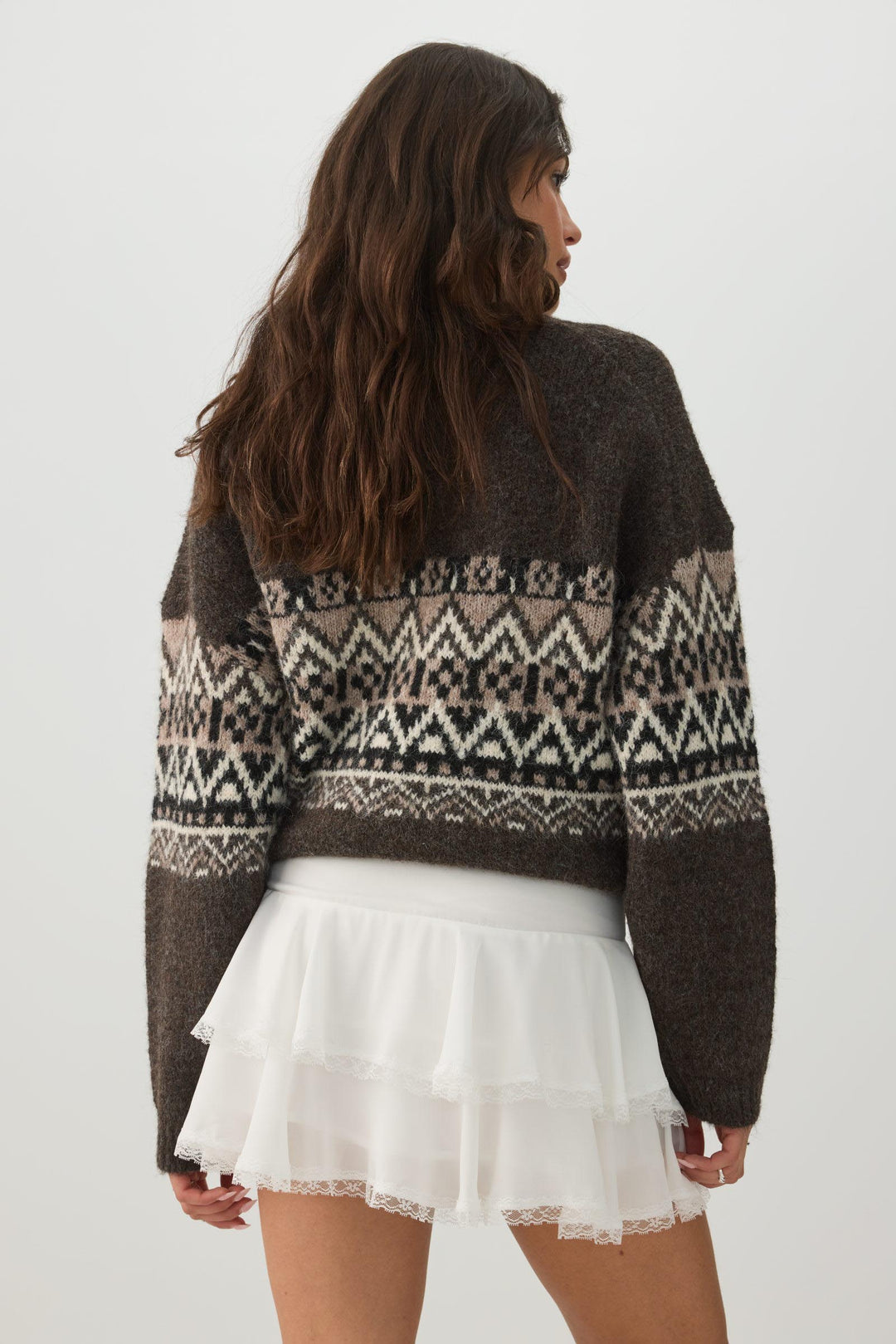 Lace Trim Layered Chiffon Mini Skirt