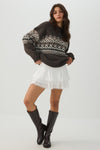 Lace Trim Layered Chiffon Mini Skirt