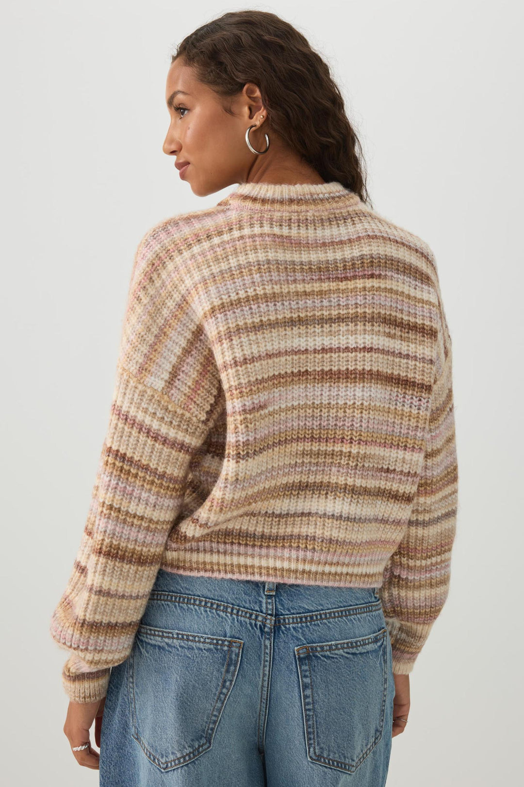 Cropped Striped Marl Sweater