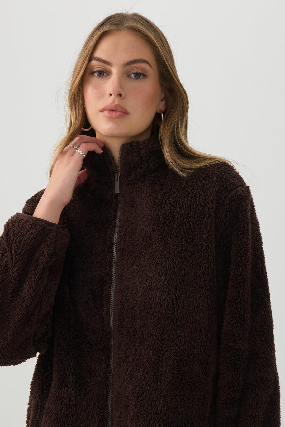 Furry Sherpa Zip Up Jacket