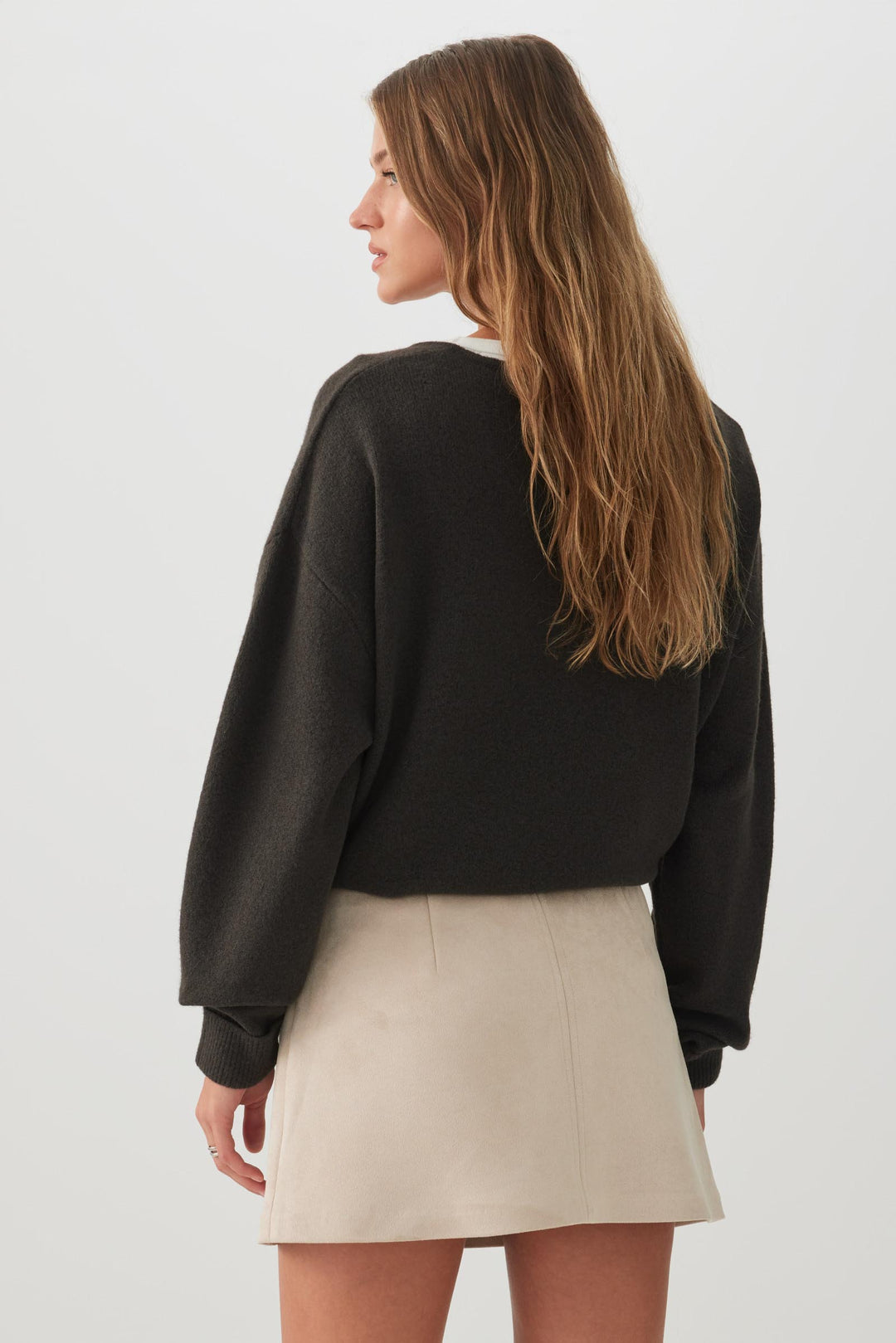Jupe-short micro en faux suède