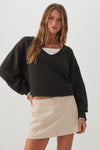 Jupe-short micro en faux suède