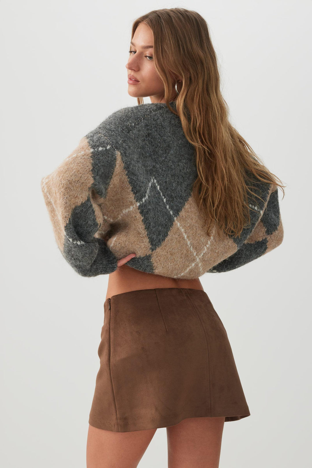 Jupe-short micro en faux suède