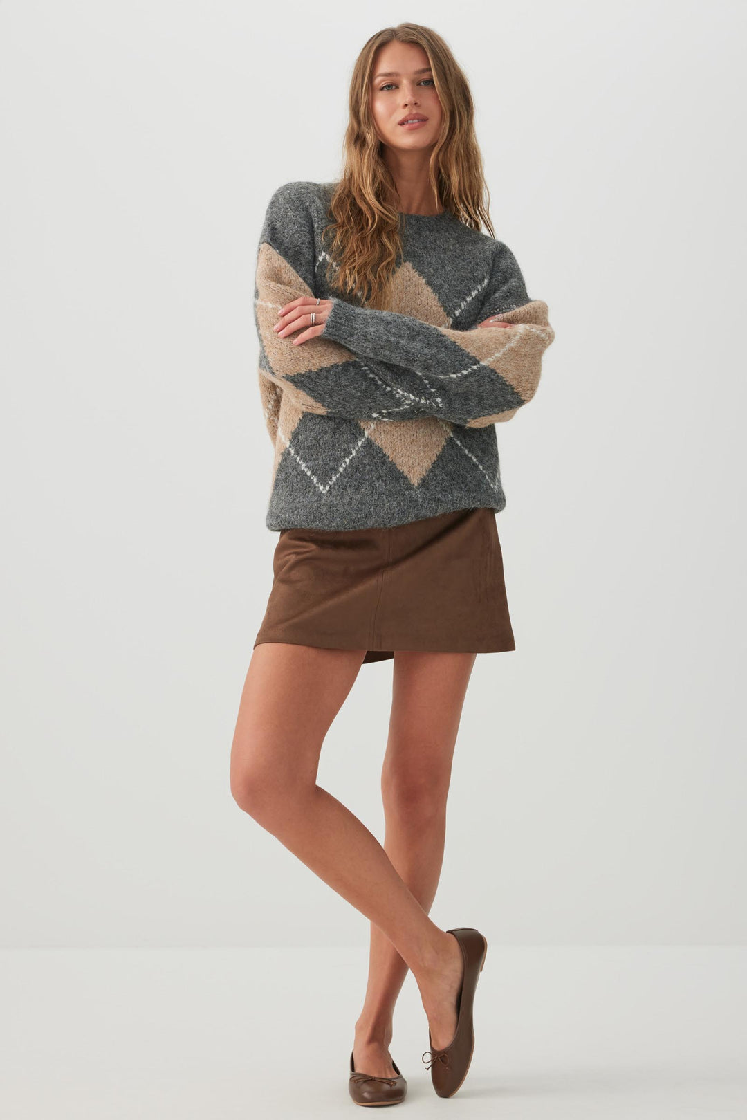 Jupe-short micro en faux suède