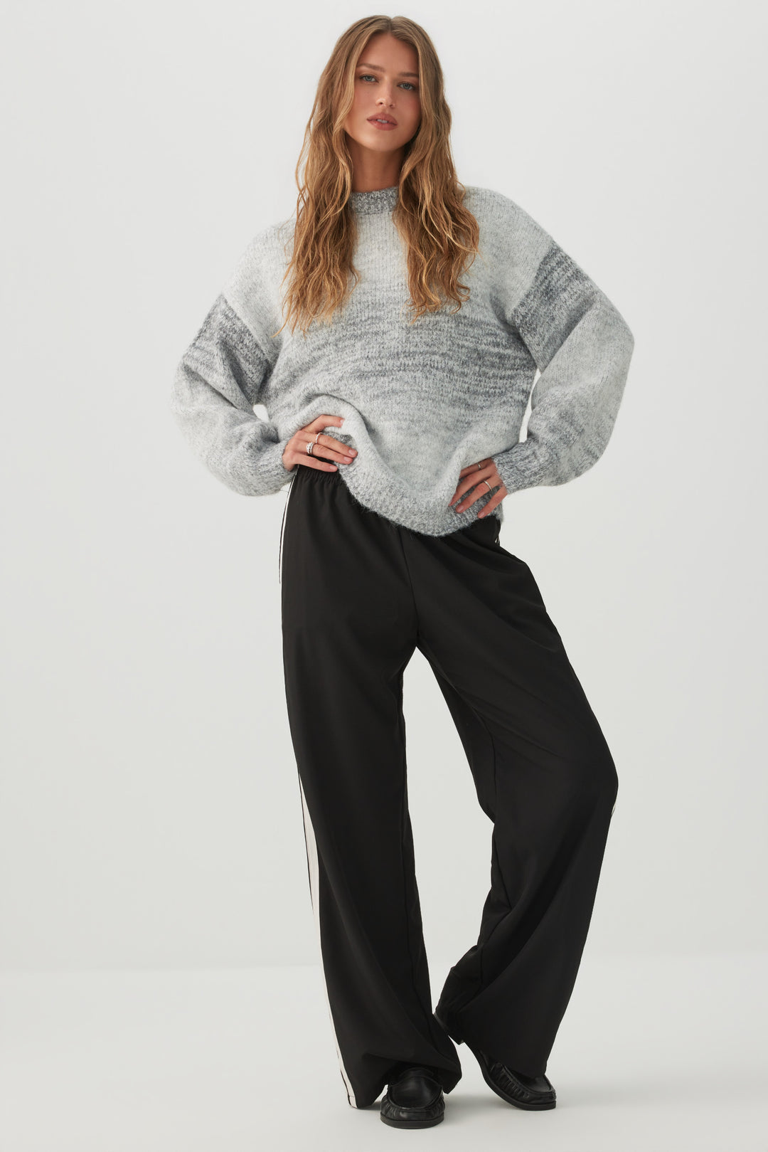 Oversized Marled Wool Blend Sweater