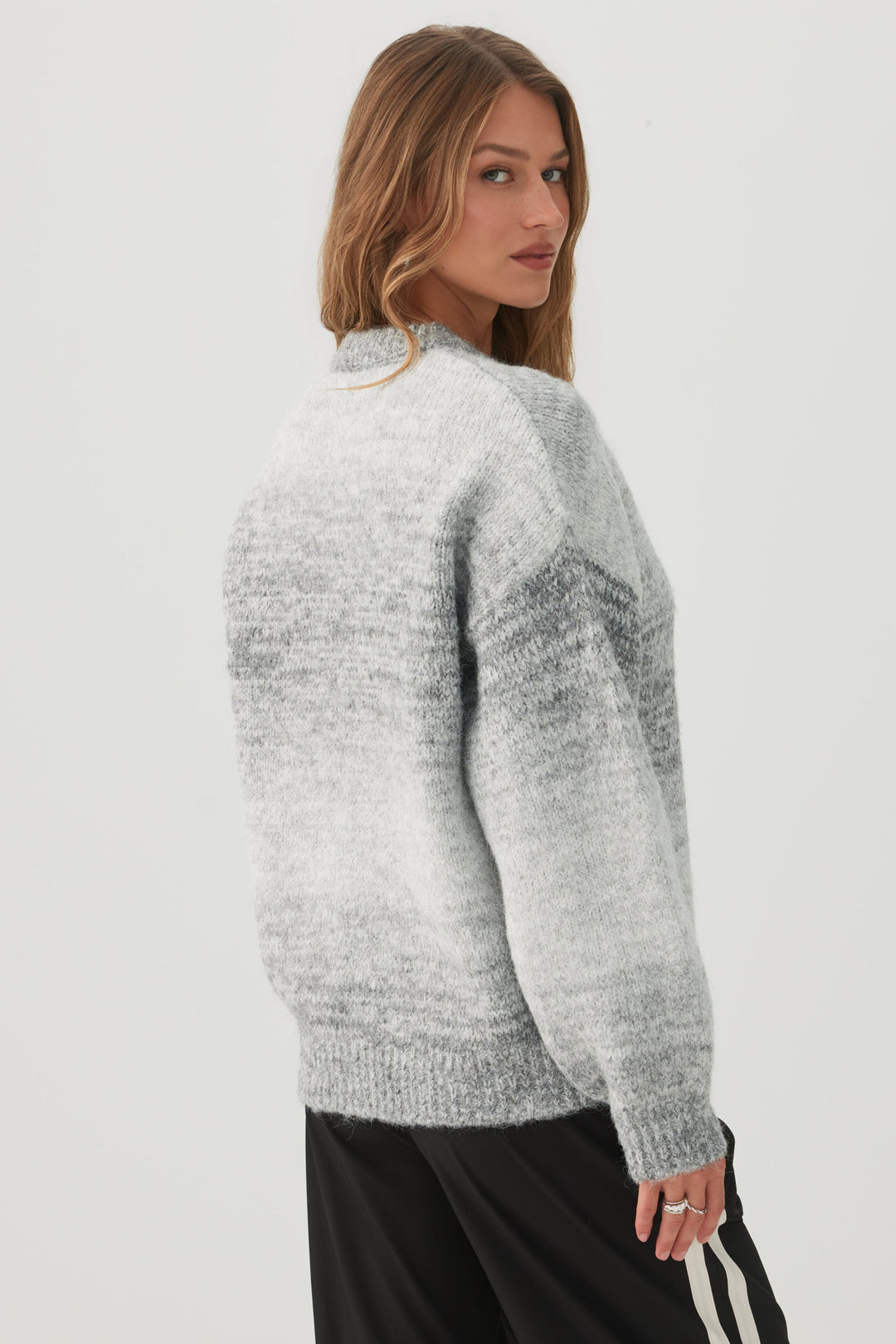 Oversized Marled Wool Blend Sweater