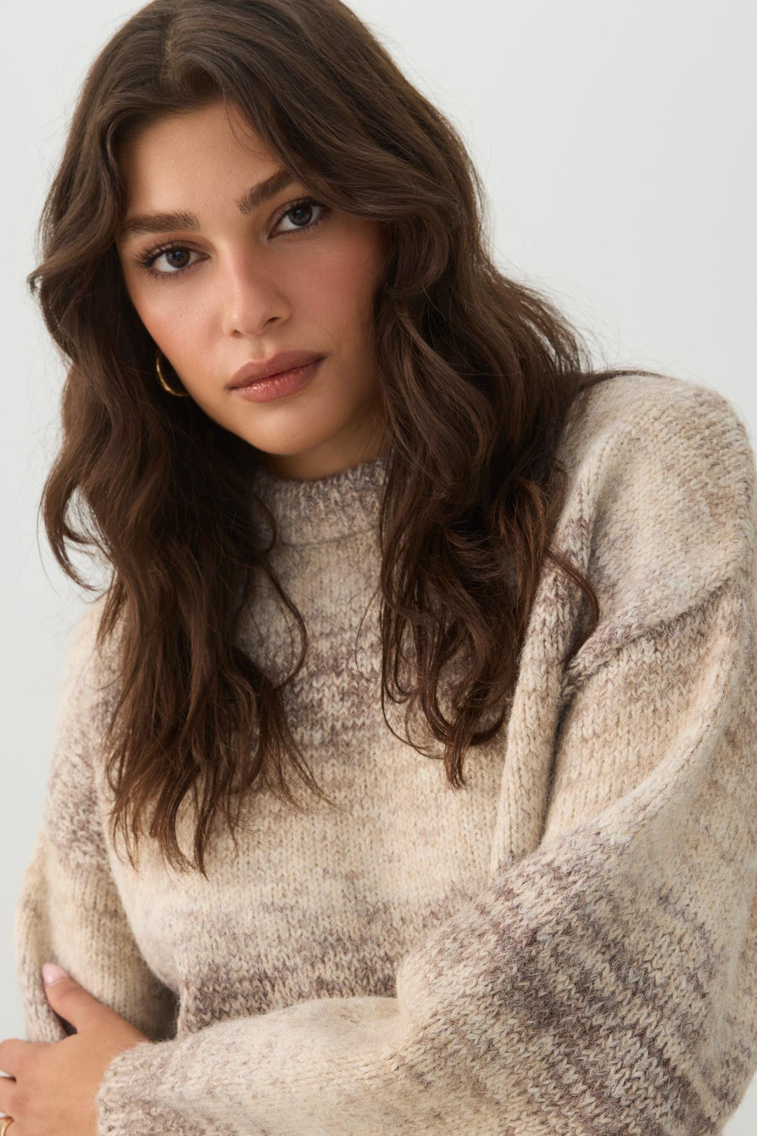 Oversized Marled Wool Blend Sweater