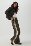 Wide Leg Side Stripe Track Pants