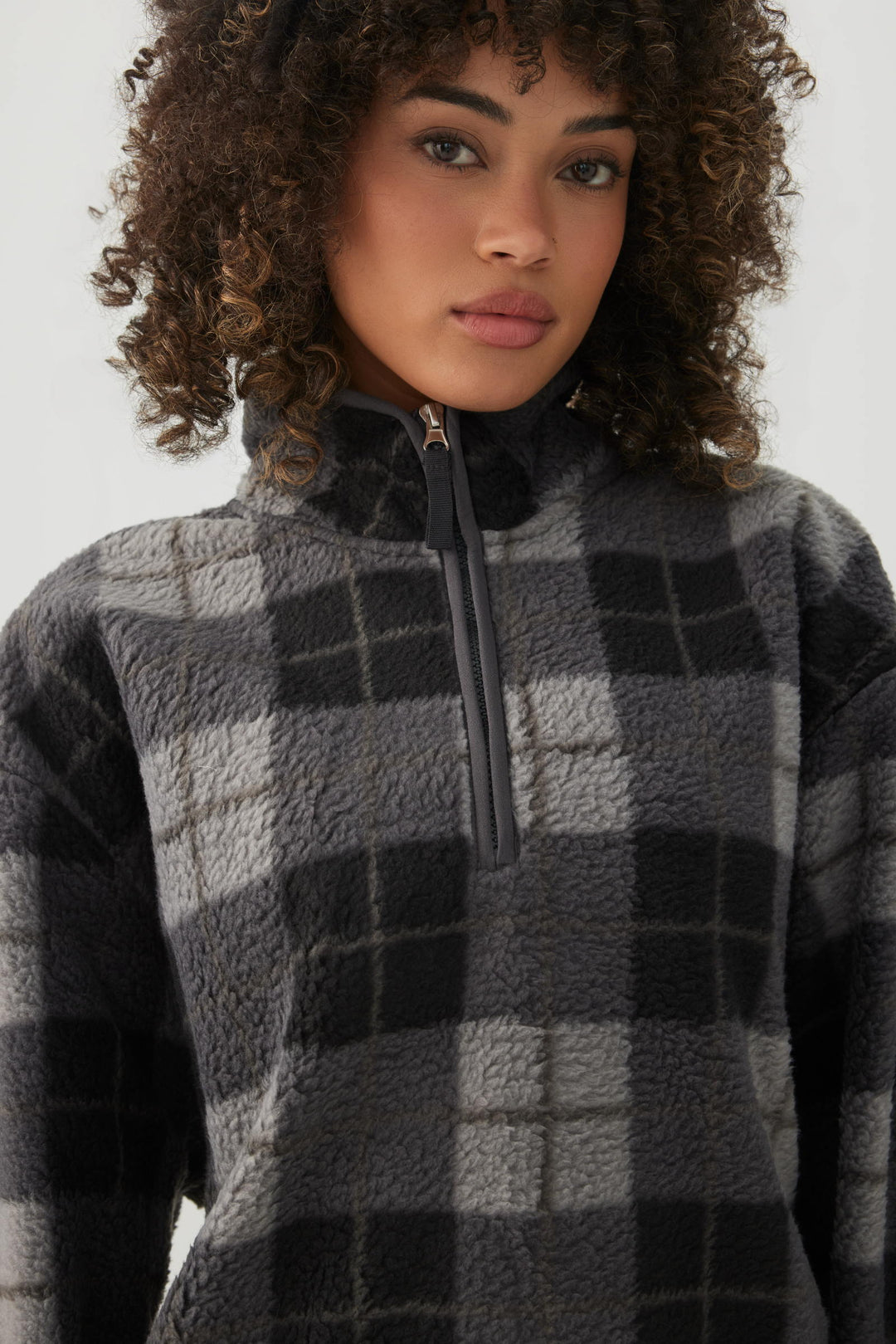 Long Sherpa Quarter Zip Sweatshirt