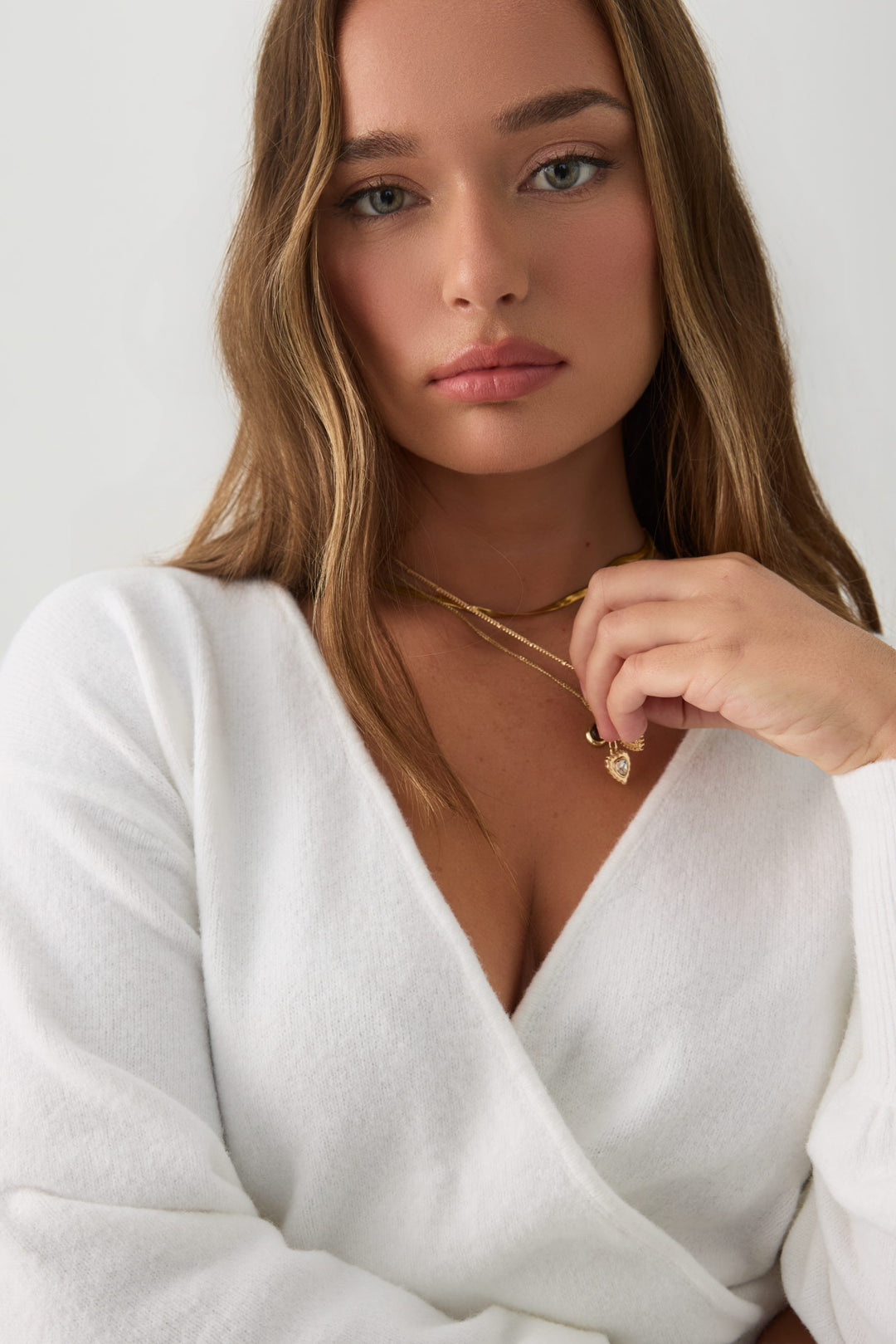 V Neck Wrap Sweater