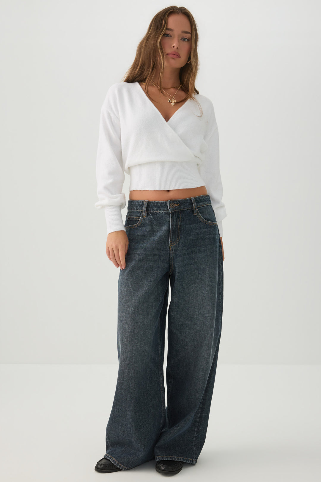 V Neck Wrap Sweater