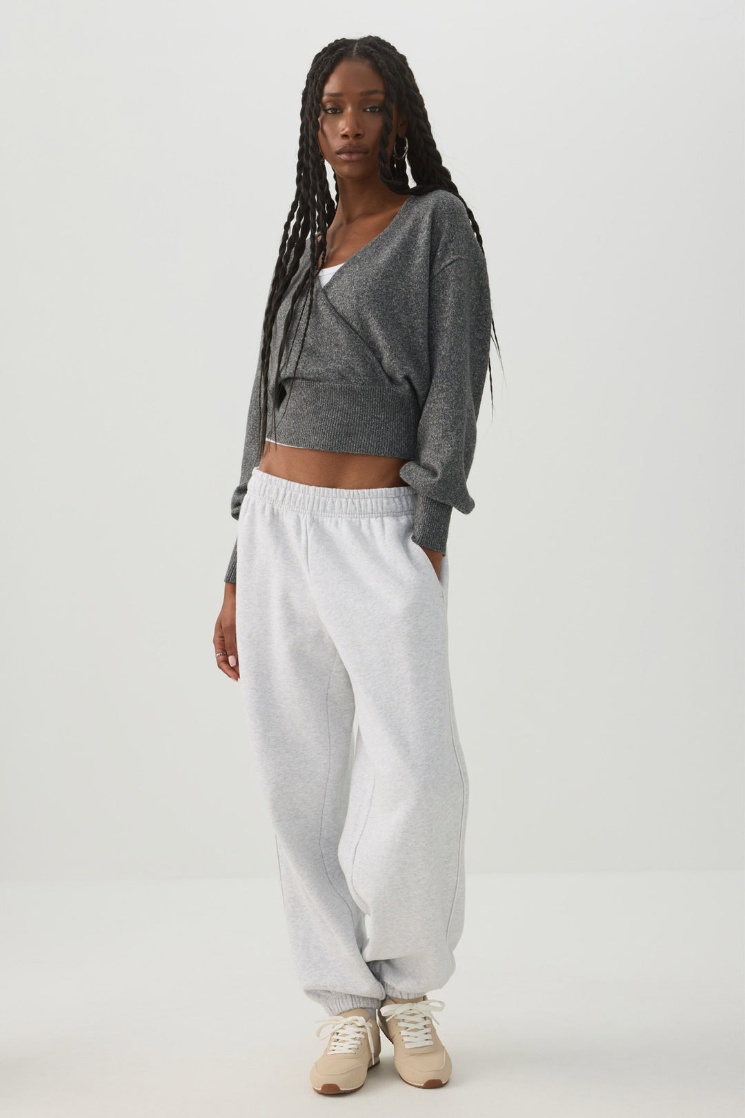 V Neck Wrap Sweater