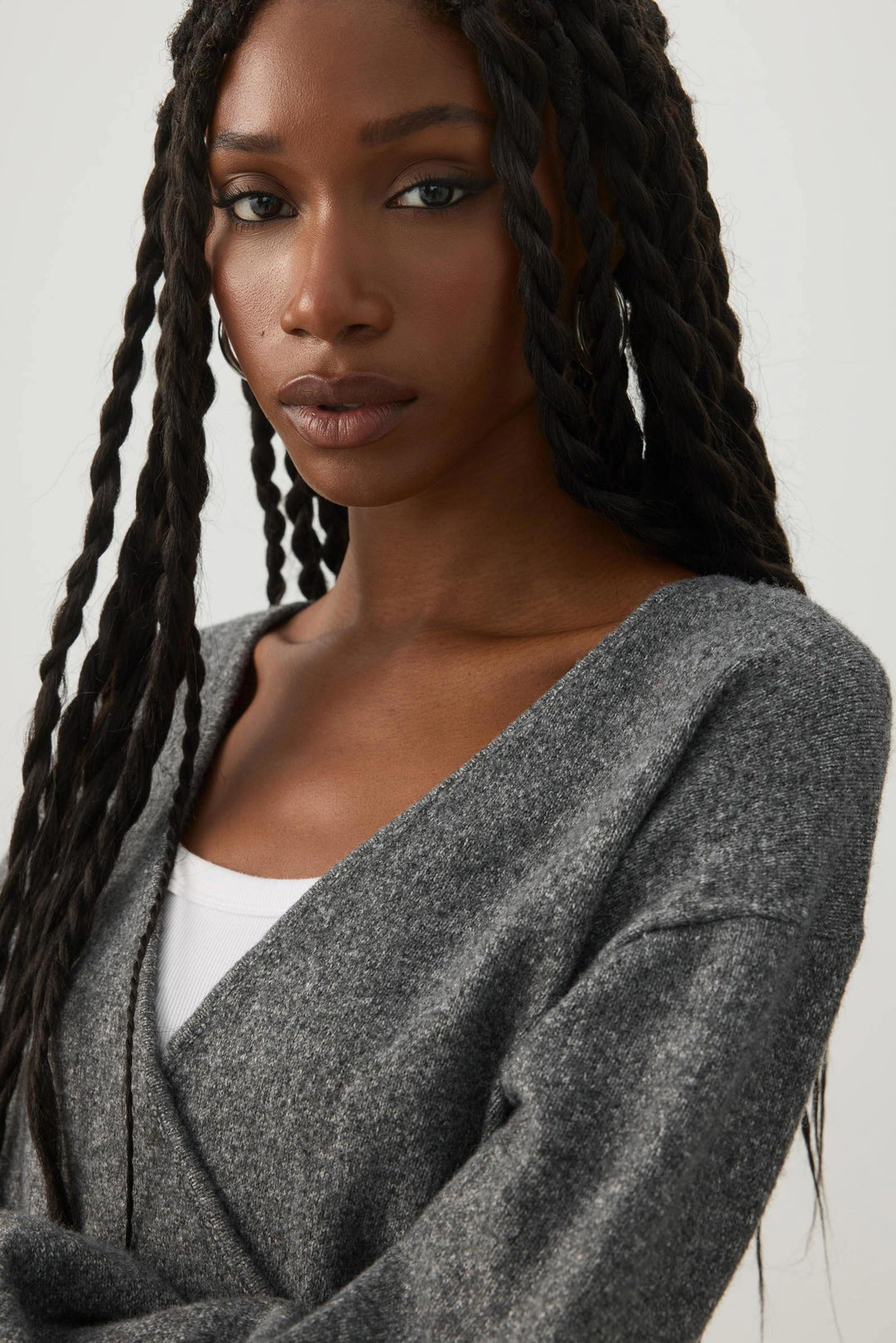 V Neck Wrap Sweater