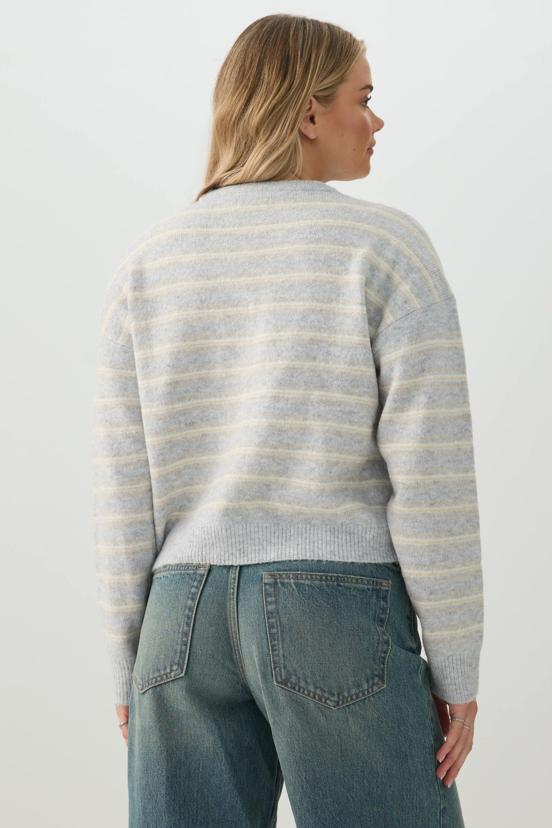Striped Wool Blend Cardigan