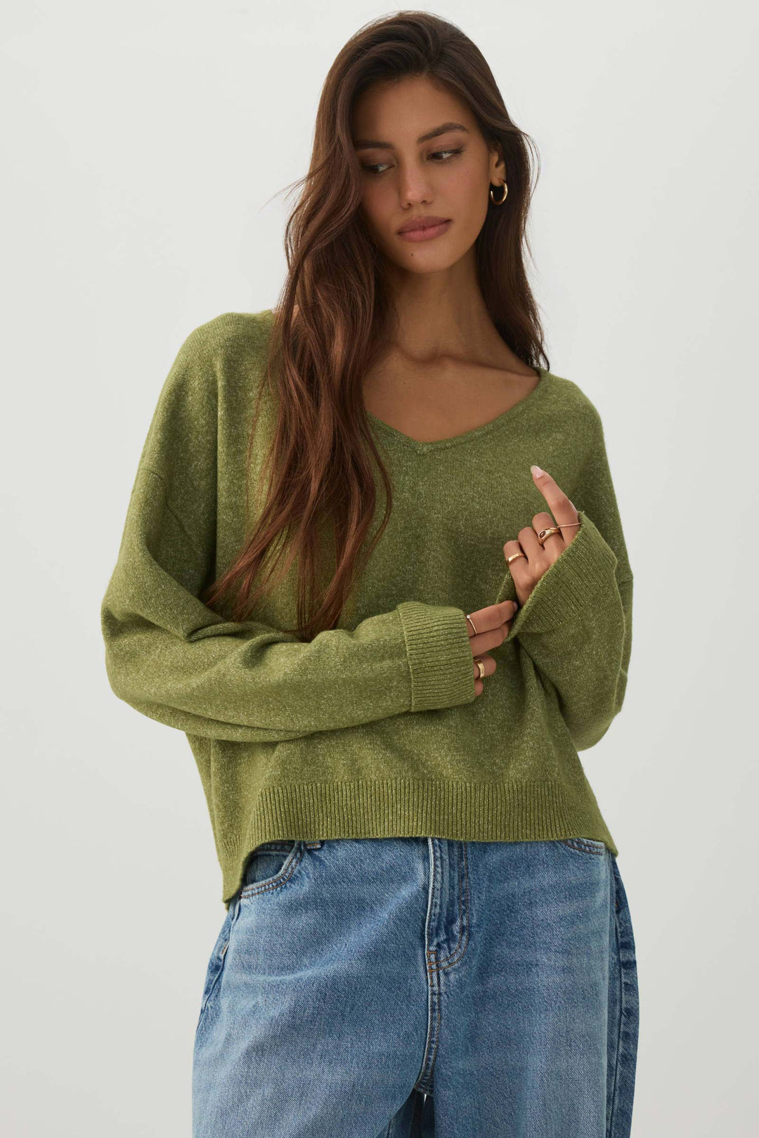V Neck Knit Sweater