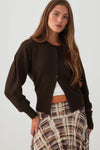 Long Cuff Button Front Cardigan