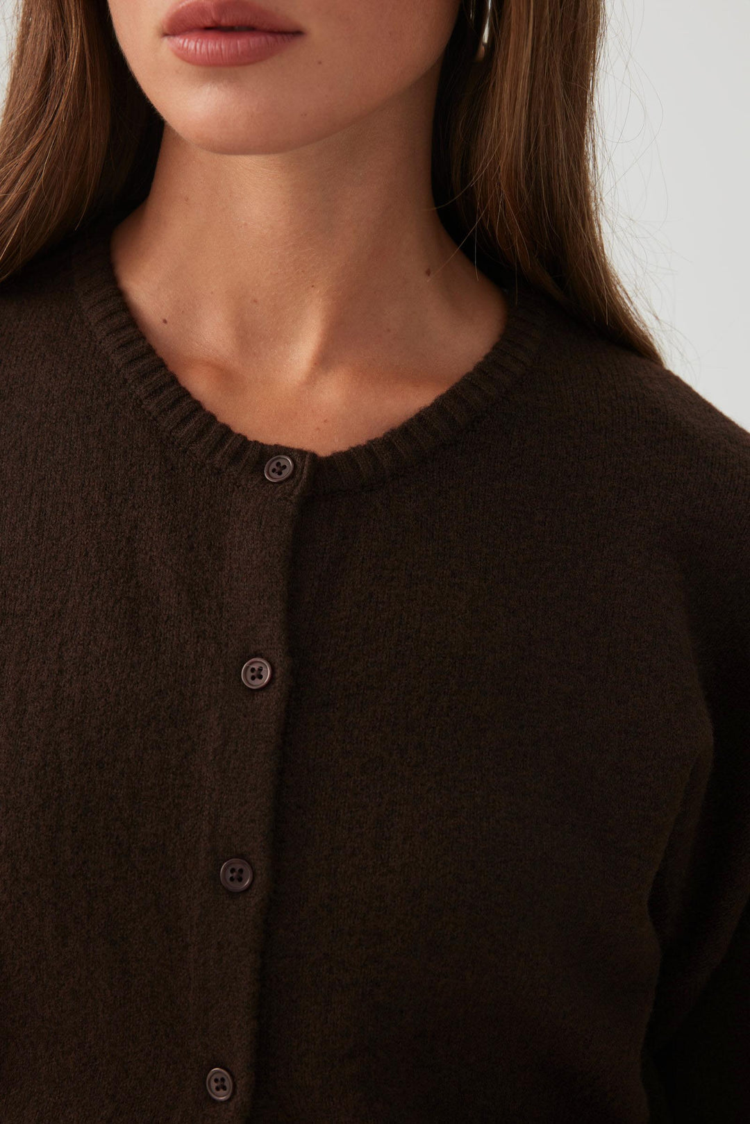 Long Cuff Button Front Cardigan