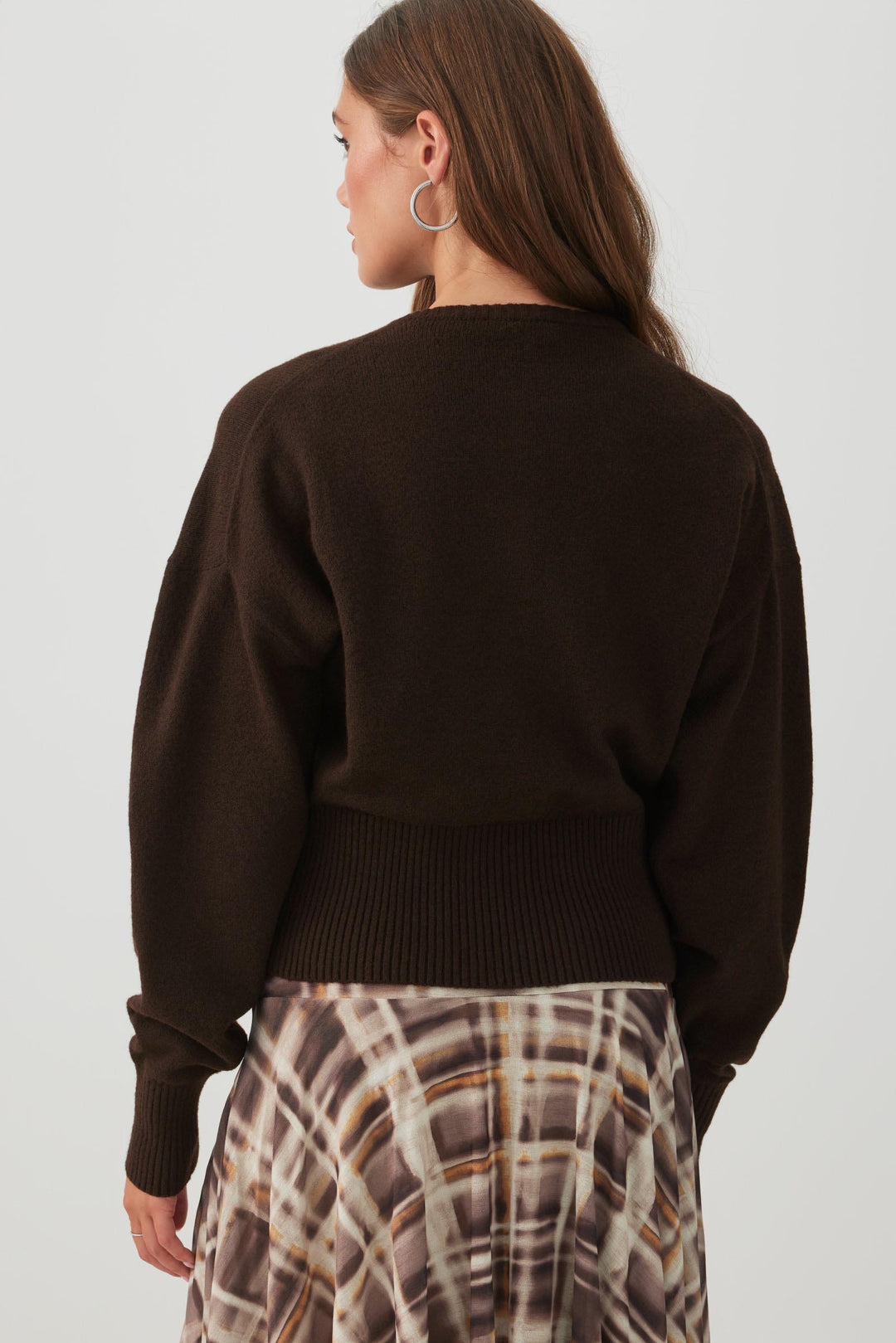 Long Cuff Button Front Cardigan