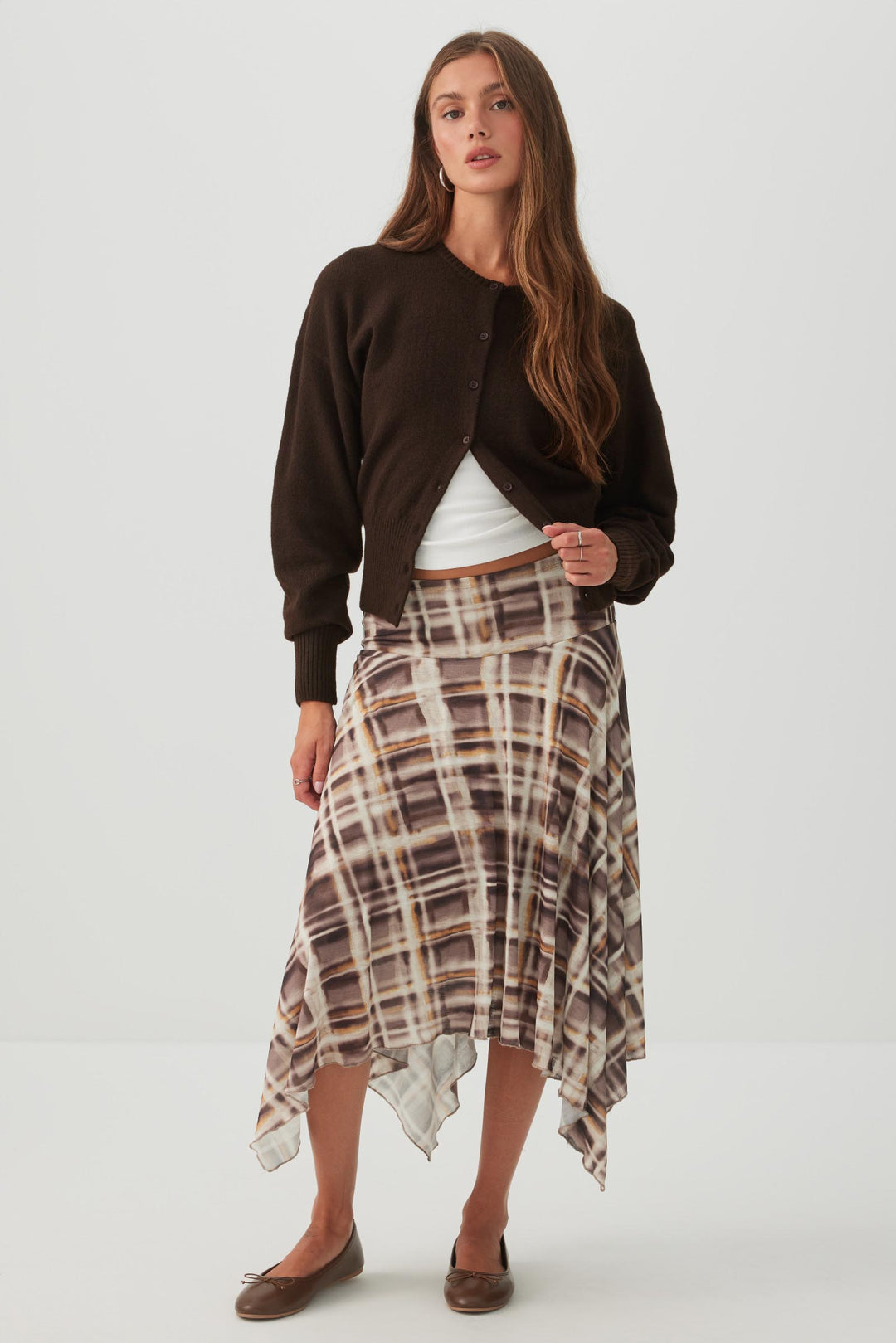 Long Cuff Button Front Cardigan