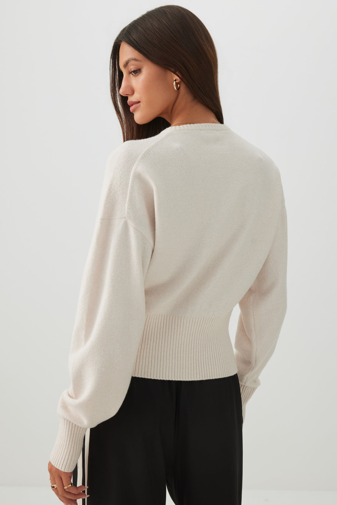 Long Cuff Button Front Cardigan