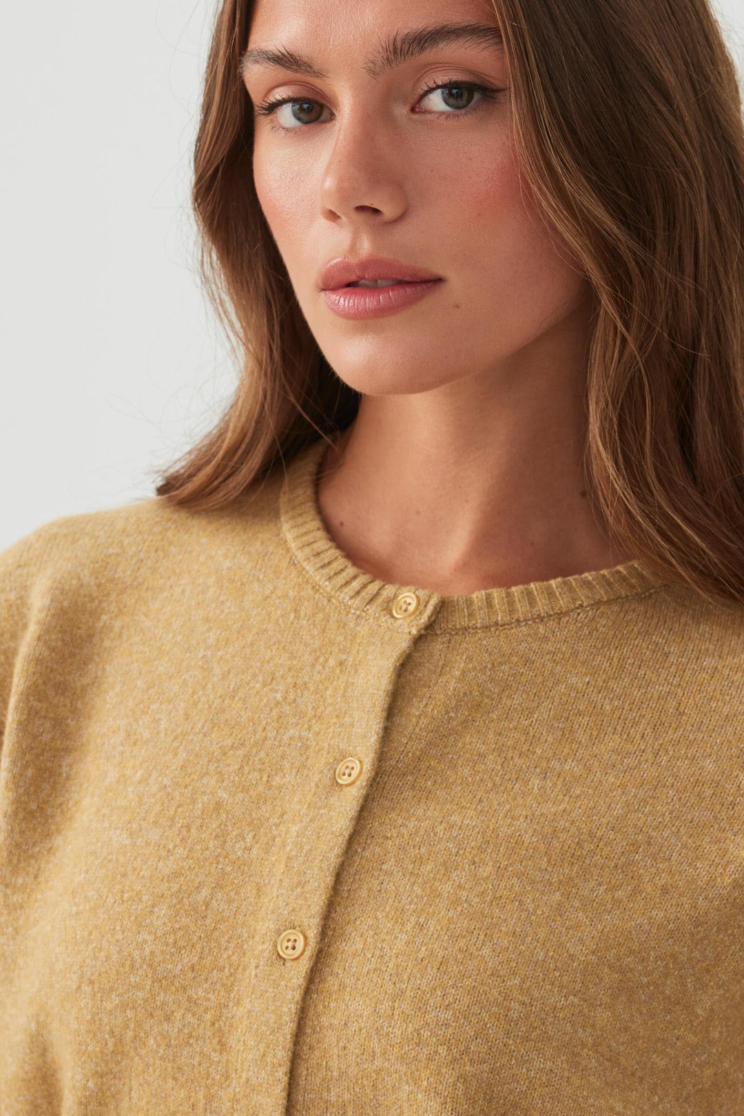 Long Cuff Button Front Cardigan