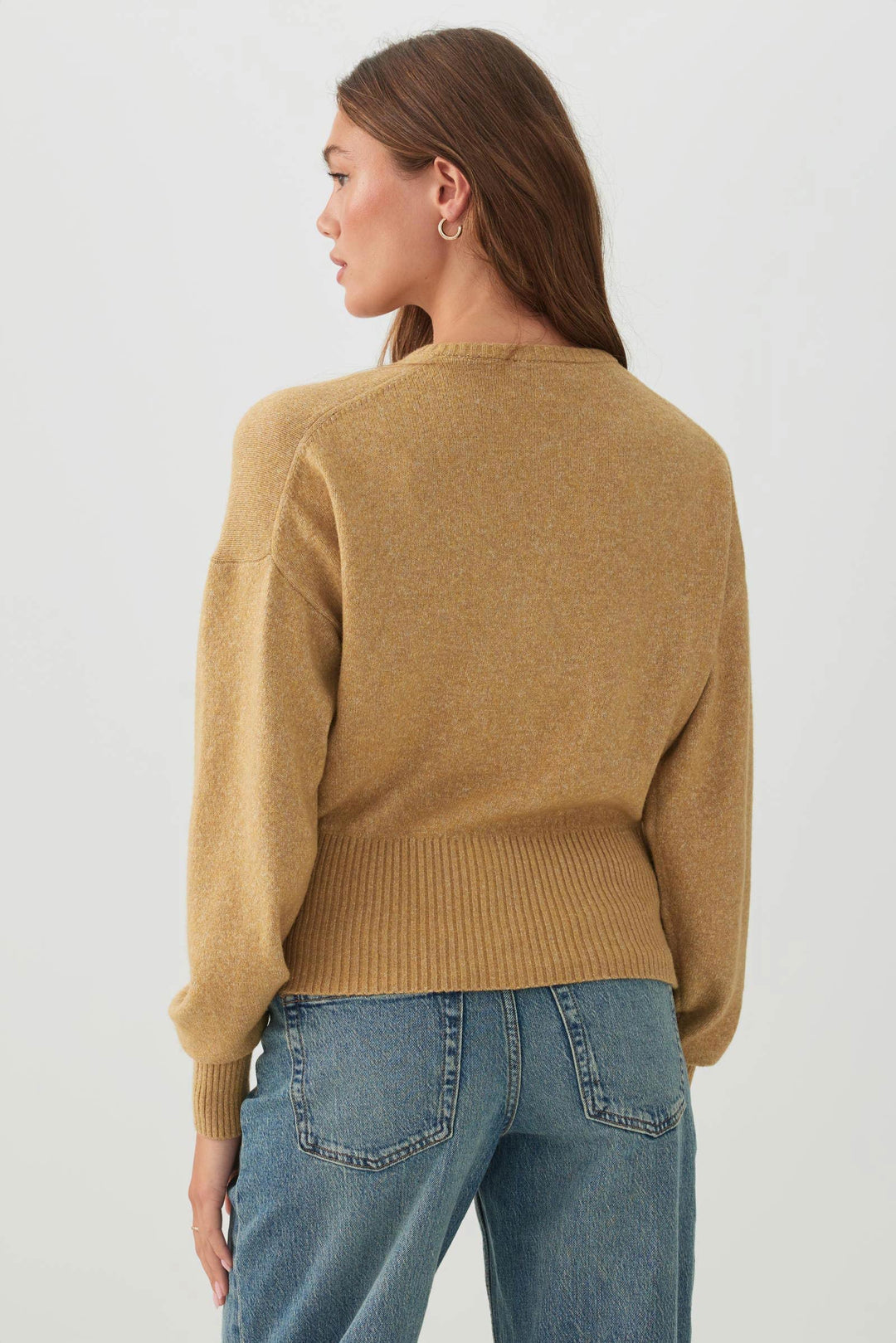 Long Cuff Button Front Cardigan