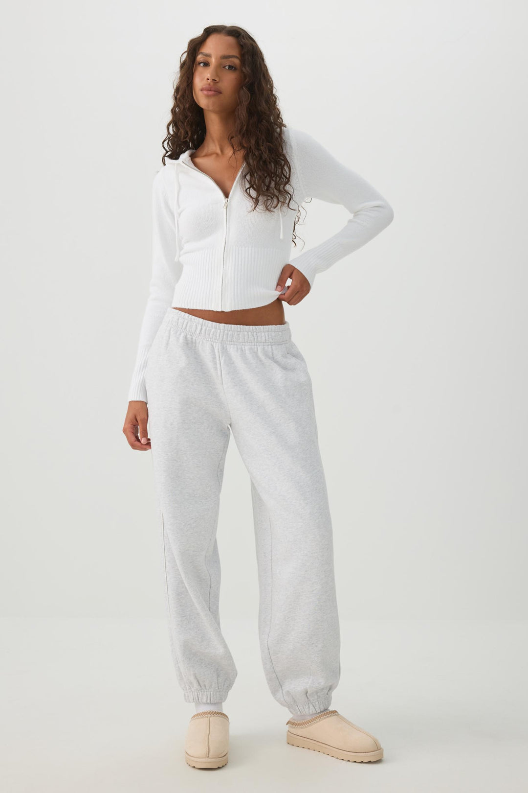 Crop Fitted Zip Up Hoodie