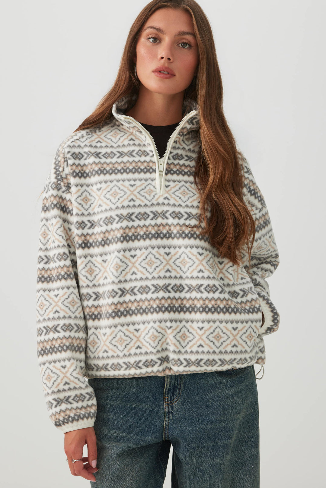 Polar Fleece Quarter Zip Sweatshirt