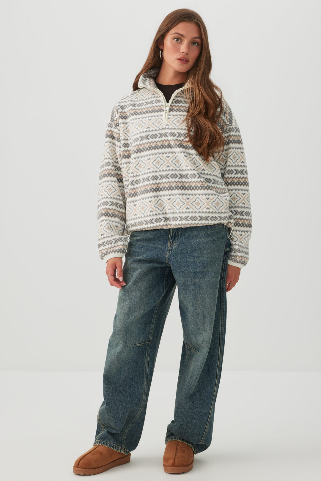 Polar Fleece Quarter Zip Sweatshirt