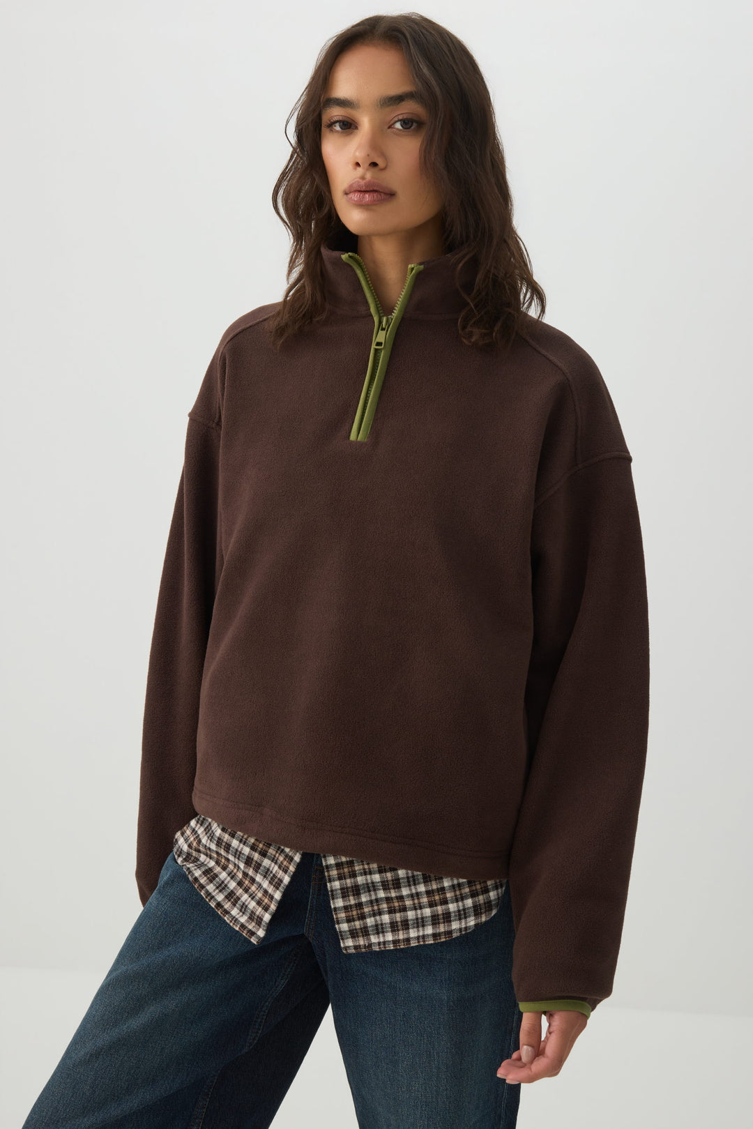 Polar Fleece Quarter Zip Sweatshirt