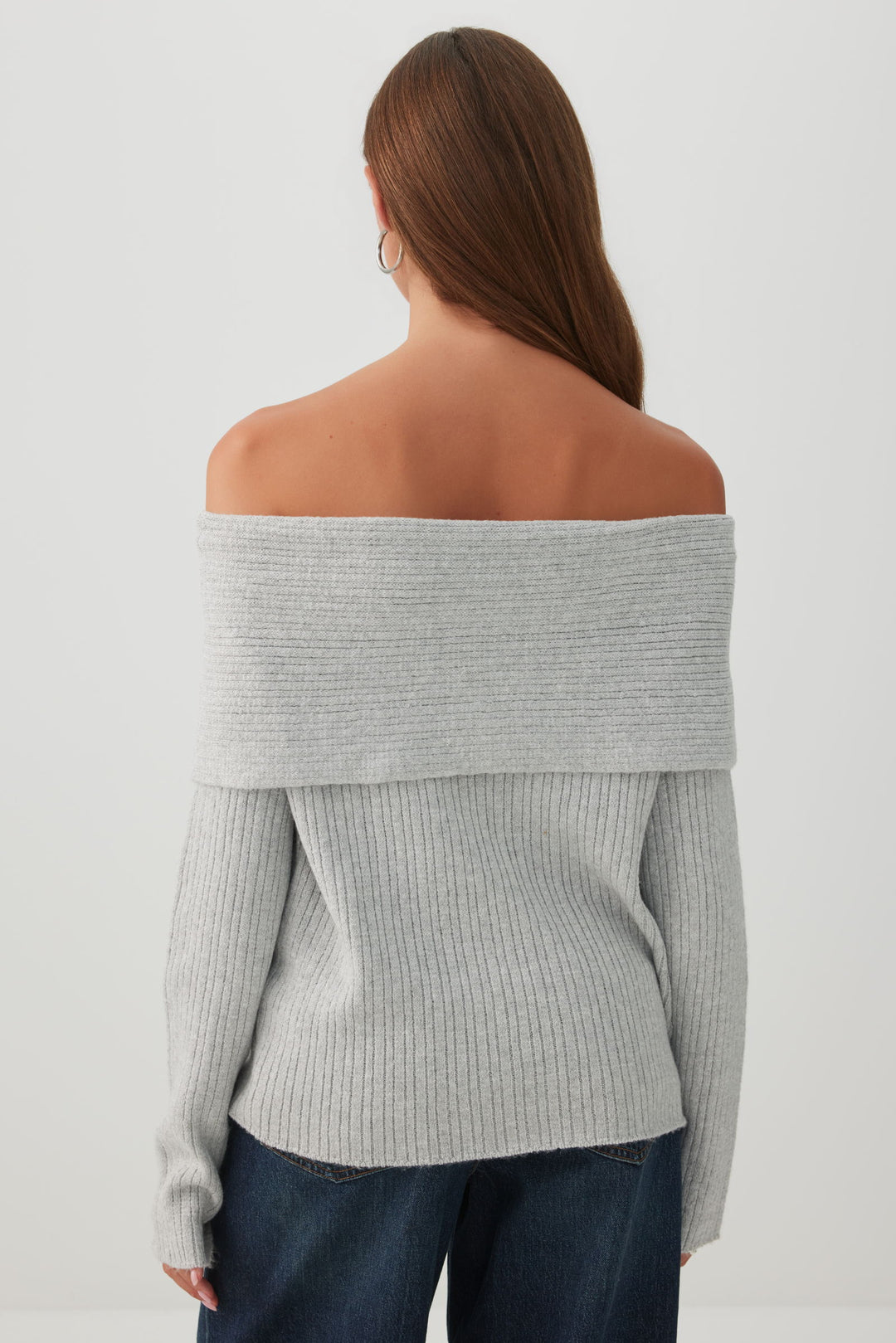 Oversized Ribbed Foldover Sweater
