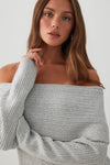 Oversized Ribbed Foldover Sweater