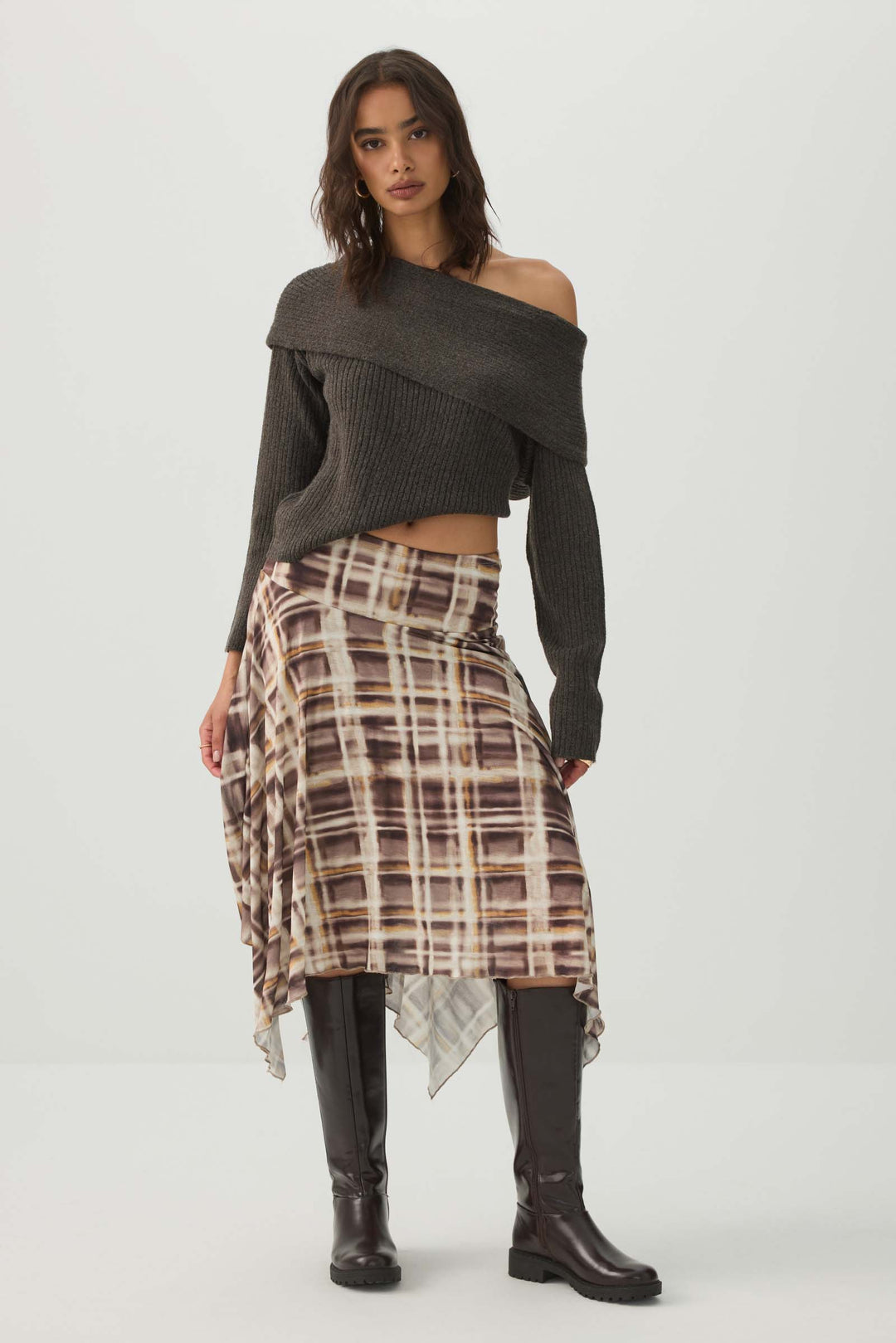 Oversized Ribbed Foldover Sweater