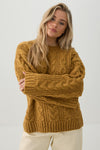 Oversized Cable Knit Wool Blend Sweater