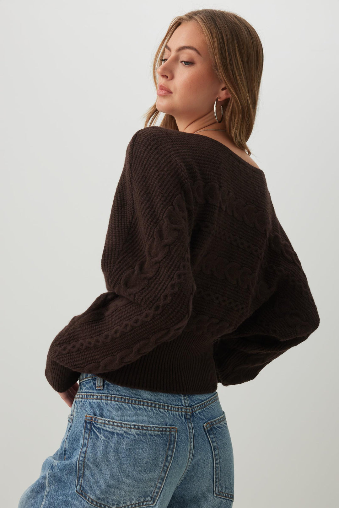 Asymmetrical Cable Knit Sweater