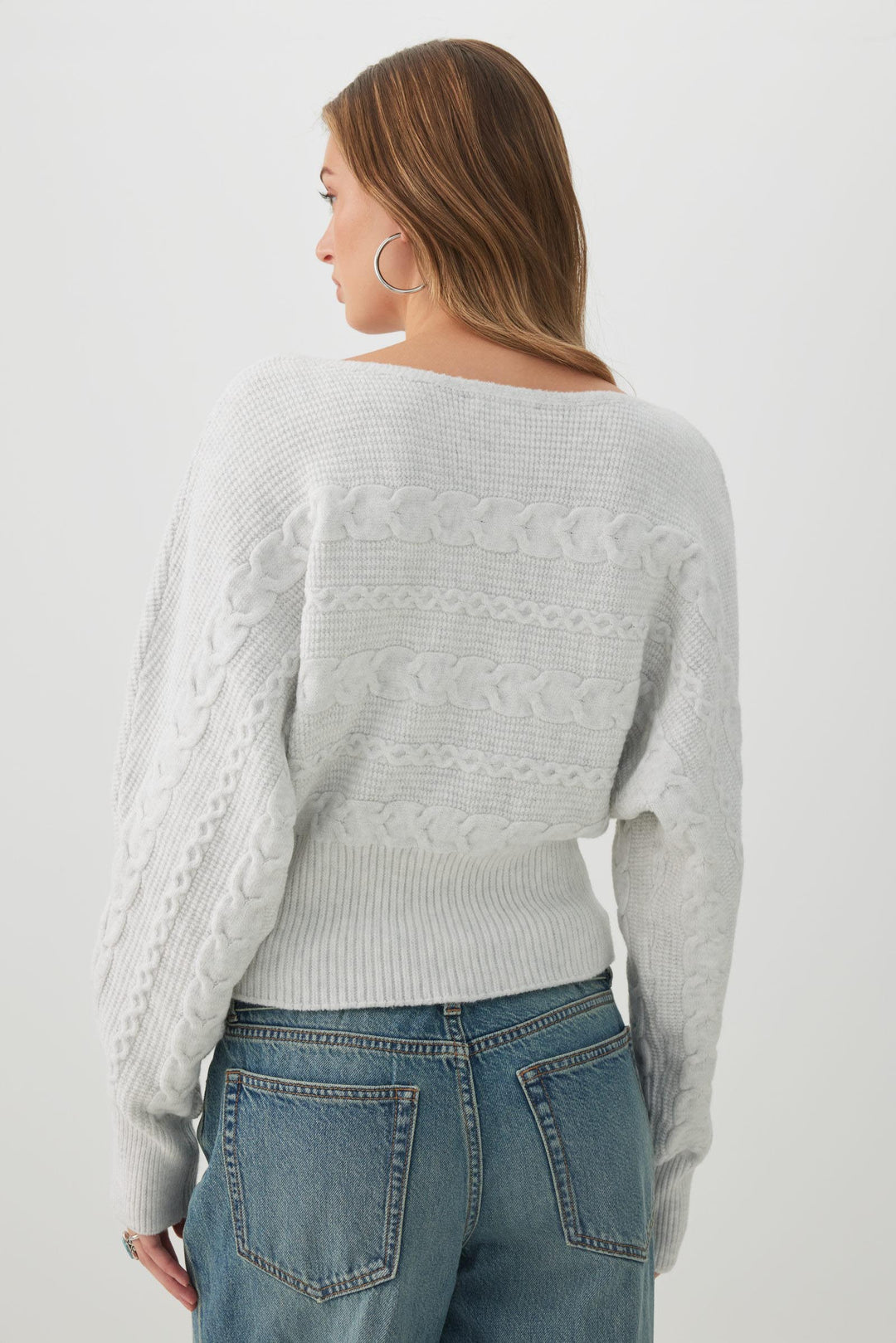 Asymmetrical Cable Knit Sweater