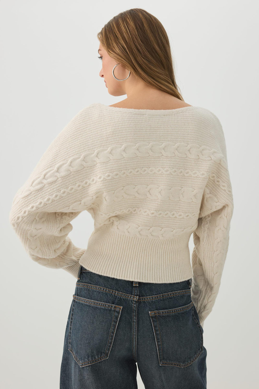 Asymmetrical Cable Knit Sweater