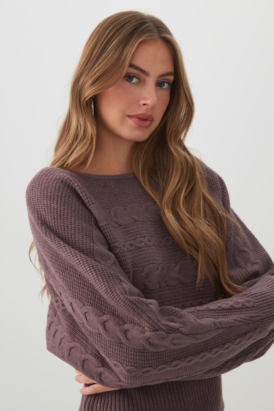Asymmetrical Cable Knit Sweater