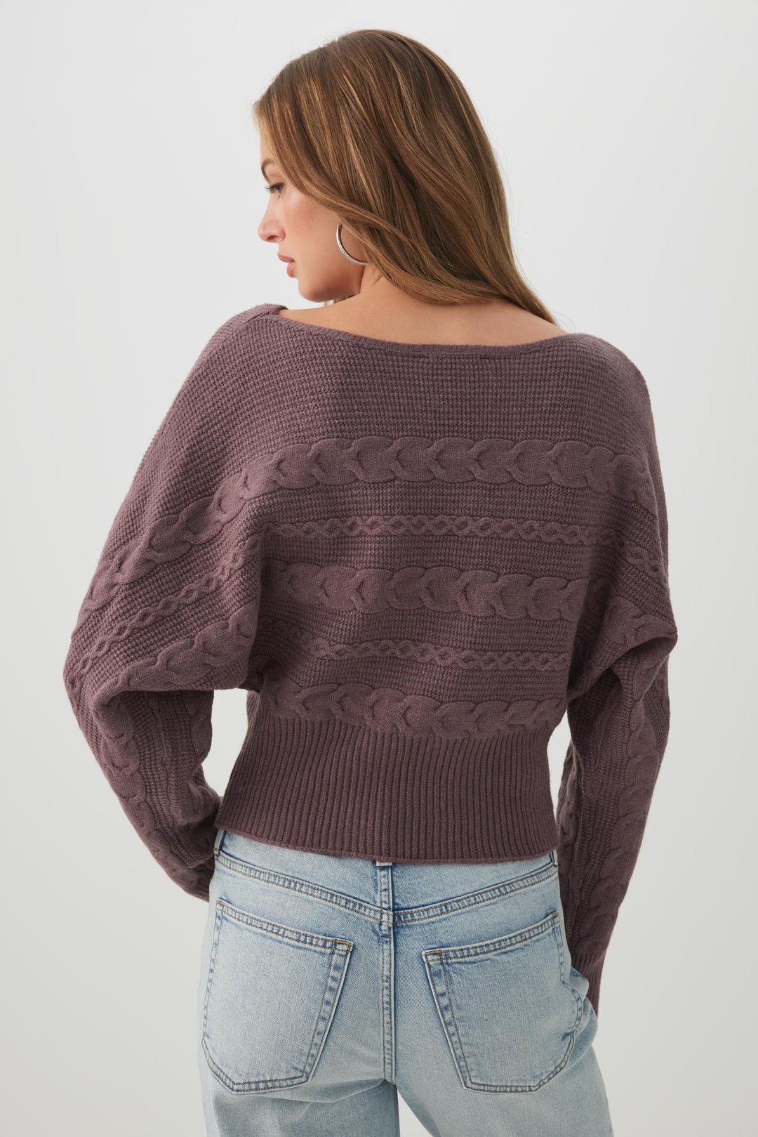 Asymmetrical Cable Knit Sweater