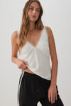 Camisole tissée à bordure en dentelle