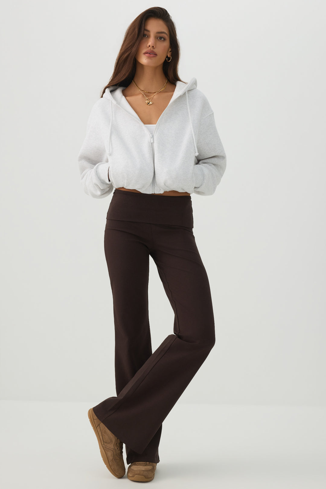 MADESOFT™ Fleece Bubble Hem Zip Up Hoodie