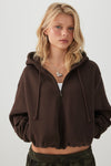 Veste à capuchon et ourlet bulle Molleton MADESOFT™