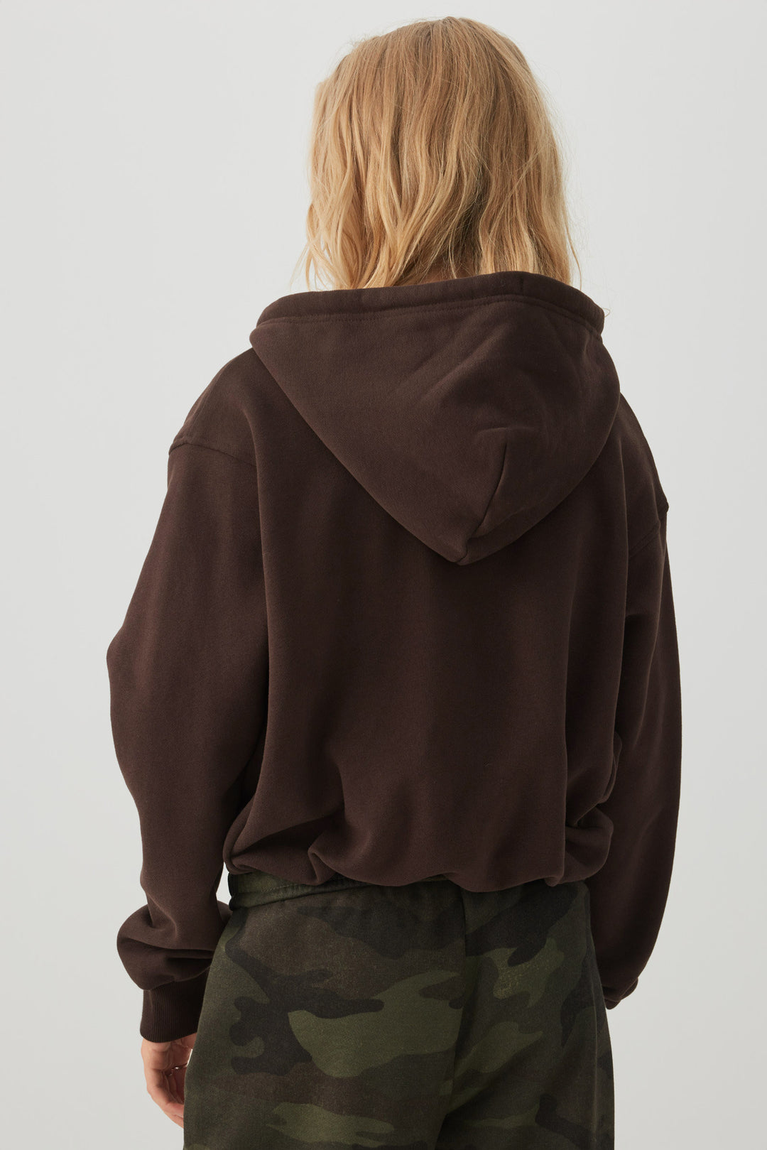 Veste à capuchon et ourlet bulle Molleton MADESOFT™