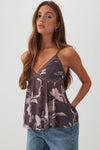 Floral Lace Trim Babydoll Tank Top
