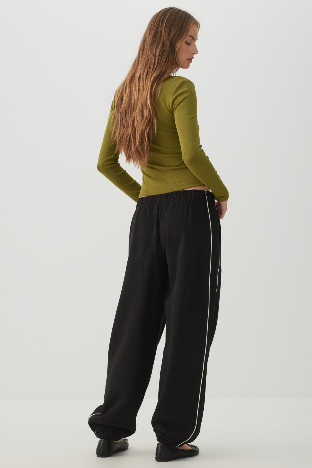Side Piping Cotton Fleece Sweatpants