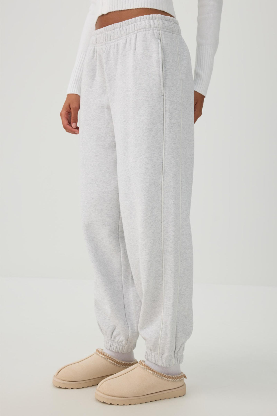 Side Piping Cotton Fleece Sweatpants